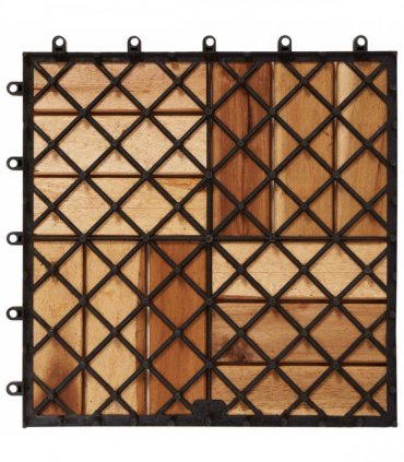 vidaXL Decking Tile 10 pcs Brown 30 x 30 cm Acacia Hardwood — V0672187072