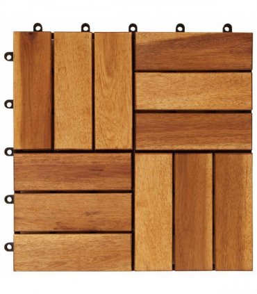 vidaXL Decking Tile 10 pcs Brown 30 x 30 cm Acacia Hardwood — V0672187072