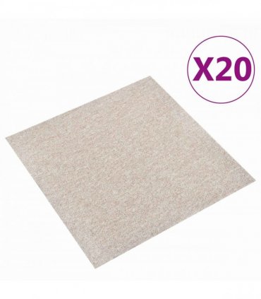 vidaXL Carpet 20 pcs Light Beige 50 x 50 cm 100% Polypropylene