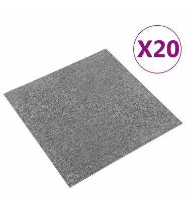 vidaXL Carpet 20 pcs Grey 50 x 50 cm 100% Polypropylene