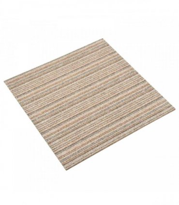 vidaXL Carpet 20 pcs Striped Beige 50 x 50 cm 100% Polypropylene