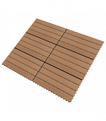 vidaXL Decking Tile 6 pcs Brown 60 x 30 cm WPC — V0672187186
