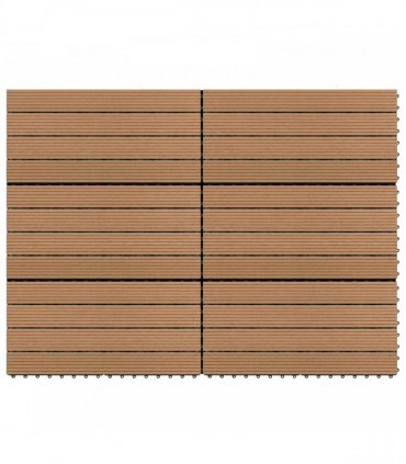 vidaXL Decking Tile 6 pcs Brown 60 x 30 cm WPC — V0672187186