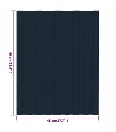 vidaXL Roof Panel 36 pcs Anthracite 60 x 45 cm Galvanised steel
