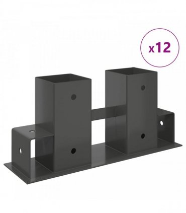 Firewood Stack Aid 12 pcs Anthracite 34 x 10 x 15 cm Steel
