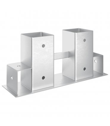 Firewood Stack Aid 12 pcs Silver 34 x 10 x 15 cm Steel — Colour: Silver/hot dip galvanised steel