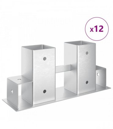 Firewood Stack Aid 12 pcs Silver 34 x 10 x 15 cm Steel — Colour: Silver/hot dip galvanised steel