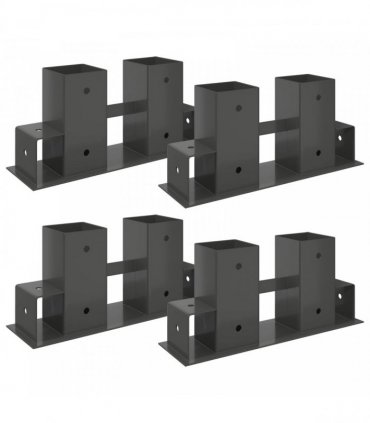 Firewood Stack Aid 4 pcs Anthracite 34 x 10 x 15 cm Steel