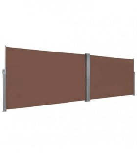 vidaXL Retractable Side Awning 160x600 cm Brown — Size: 160 x 600 cm