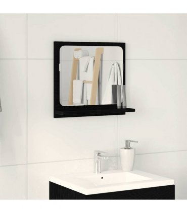 vidaXL Bathroom Mirror Black Oak 40x10.5x37 cm Engineered Wood — Size: 40 x 10.5 x 37 cm
