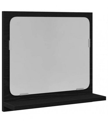 vidaXL Bathroom Mirror Black Oak 40x10.5x37 cm Engineered Wood — Size: 40 x 10.5 x 37 cm