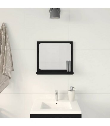 vidaXL Bathroom Mirror Black Oak 40x10.5x37 cm Engineered Wood — Size: 40 x 10.5 x 37 cm