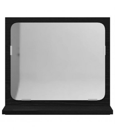 vidaXL Bathroom Mirror Black Oak 40x10.5x37 cm Engineered Wood — Size: 40 x 10.5 x 37 cm