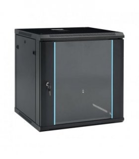 vidaXL 12U Wall Mounted Network Cabinet 19 IP20 600x600x640 mm — Colour: black, Size: 600 x 600 x 640 mm