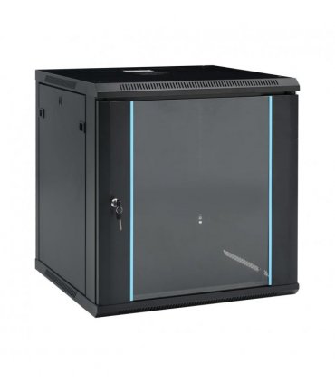vidaXL 12U Wall Mounted Network Cabinet 19 IP20 600x600x640 mm — Colour: black, Size: 600 x 600 x 640 mm