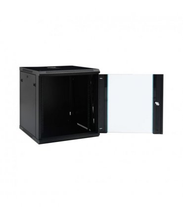 vidaXL 12U Wall Mounted Network Cabinet 19 IP20 600x600x640 mm — Colour: black, Size: 600 x 600 x 640 mm
