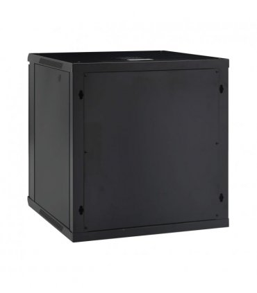 vidaXL 12U Wall Mounted Network Cabinet 19 IP20 600x600x640 mm — Colour: black, Size: 600 x 600 x 640 mm