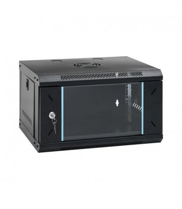 vidaXL 6U Wall Mounted Network Cabinet 19" IP20 53x40x30 cm — Colour: black, Size: 530 x 400 x 300 mm