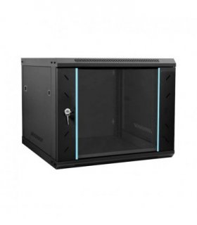 vidaXL Network Cabinet with Storage Black 60 x 60 x 50 cm Steel — Size: 600 x 600 x 500 mm
