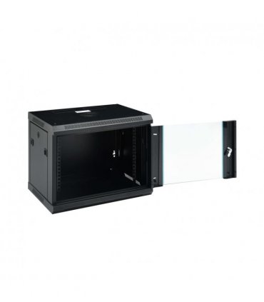 vidaXL 9U Wall Mounted Network Cabinet 19 IP20 600x450x510 mm — Colour: black, Size: 600 x 450 x 510 mm