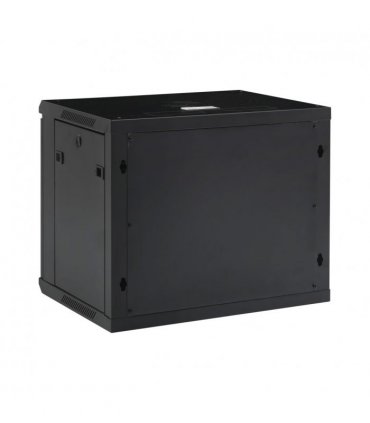 vidaXL 9U Wall Mounted Network Cabinet 19 IP20 600x450x510 mm — Colour: black, Size: 600 x 450 x 510 mm