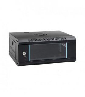 vidaXL 4U Wall Mounted Network Cabinet 19" IP20 53x40x21 cm — Colour: black, Size: 530 x 400 x 210 mm