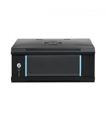 vidaXL 4U Wall Mounted Network Cabinet 19" IP20 53x40x21 cm — Colour: black, Size: 530 x 400 x 210 mm