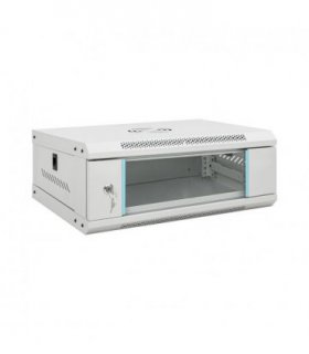 vidaXL 4U Wall Mounted Network Cabinet 19" IP20 53x40x21 cm — Colour: grey, Size: 530 x 400 x 210 mm