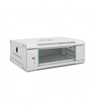 vidaXL 4U Wall Mounted Network Cabinet 19" IP20 53x40x21 cm — Colour: grey, Size: 530 x 400 x 210 mm