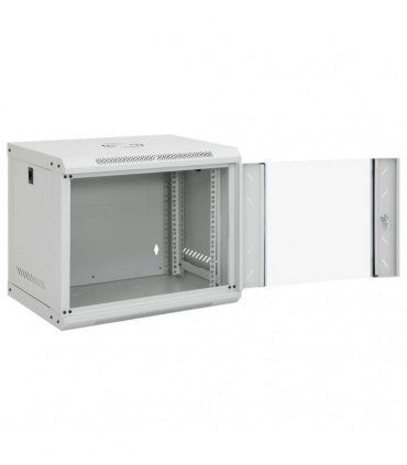 vidaXL 9U Wall Mounted Network Cabinet 19" IP20 53x40x45 cm — Colour: grey, Size: 530 x 400 x 450 mm