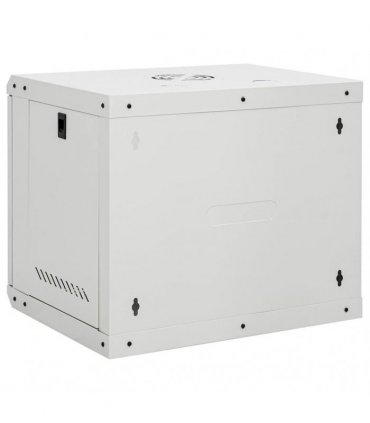 vidaXL 9U Wall Mounted Network Cabinet 19" IP20 53x40x45 cm — Colour: grey, Size: 530 x 400 x 450 mm