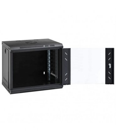 vidaXL 9U Wall Mounted Network Cabinet 19" IP20 53x40x45 cm — Colour: black, Size: 530 x 400 x 450 mm