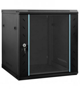 vidaXL Network Cabinet with Storage Black 60 x 45 x 65 cm Steel — Size: 600 x 450 x 650 mm