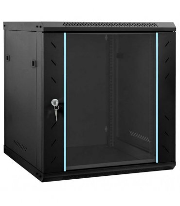 vidaXL Network Cabinet with Storage Black 60 x 45 x 65 cm Steel — Size: 600 x 450 x 650 mm