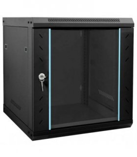 vidaXL Network Cabinet with Storage Black 53 x 60 x 60 cm Steel — Size: 530 x 600 x 600 mm