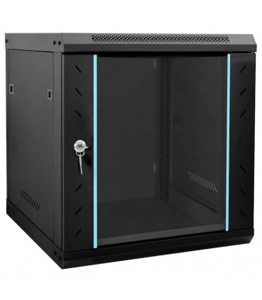 vidaXL Network Cabinet with Storage Black 53 x 60 x 60 cm Steel — Size: 530 x 600 x 600 mm