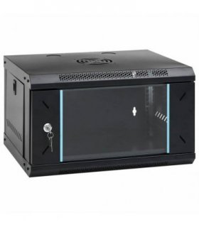 vidaXL Network Cabinet with Storage Black 53 x 45 x 30 cm Steel — Size: 530 x 450 x 300 mm