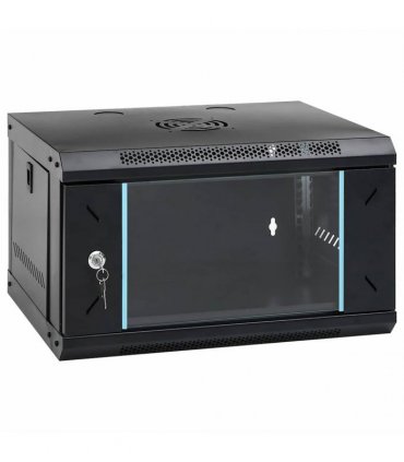vidaXL Network Cabinet with Storage Black 53 x 45 x 30 cm Steel — Size: 530 x 450 x 300 mm