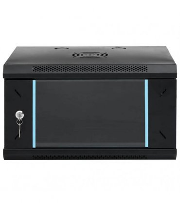 vidaXL Network Cabinet with Storage Black 53 x 45 x 30 cm Steel — Size: 530 x 450 x 300 mm