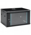 vidaXL 6U Wall Mounted Network Cabinet 19 IP20 600x450x350 mm — Colour: black, Size: 600 x 450 x 350 mm