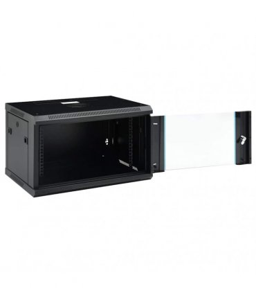 vidaXL 6U Wall Mounted Network Cabinet 19 IP20 600x450x350 mm — Colour: black, Size: 600 x 450 x 350 mm