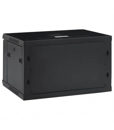 vidaXL 6U Wall Mounted Network Cabinet 19 IP20 600x450x350 mm — Colour: black, Size: 600 x 450 x 350 mm
