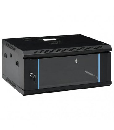 vidaXL 4U Wall Mounted Network Cabinet 19 IP20 600x450x285 mm — Colour: black, Size: 600 x 450 x 285 mm