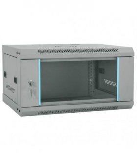 vidaXL Network Cabinet with Storage Grey 60 x 45 x 35 cm Steel — Size: 600 x 450 x 350 mm