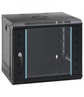vidaXL Network Cabinet with Storage Black 53 x 45 x 45 cm Steel — Size: 530 x 450 x 450 mm