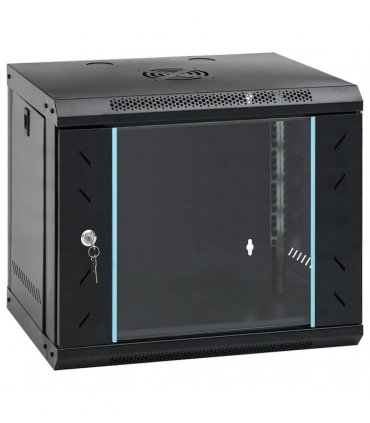 vidaXL Network Cabinet with Storage Black 53 x 45 x 45 cm Steel — Size: 530 x 450 x 450 mm