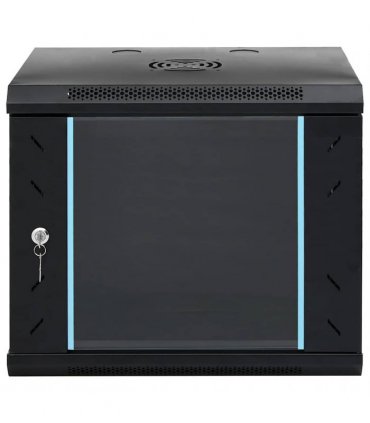 vidaXL Network Cabinet with Storage Black 53 x 45 x 45 cm Steel — Size: 530 x 450 x 450 mm