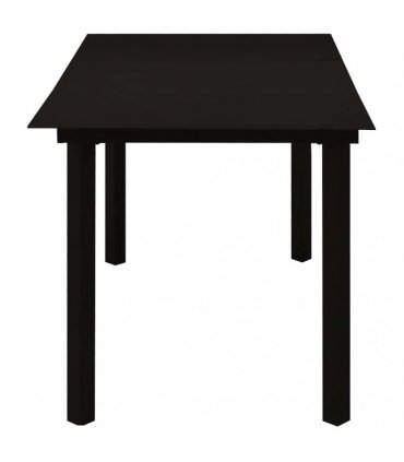 vidaXL 7 Piece Outdoor Dining Set PVC Rattan Black — Size: 150 x 80 x 74 cm