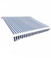 vidaXL Awning Top Sunshade Canvas Blue & White 3.5x2.5 m — Colour: blue and white, Size: 3.5 x 2.5 m