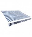 vidaXL Awning Top Sunshade Canvas Blue & White 450x300 cm — Colour: blue and white, Size: 4.5 x 3 m